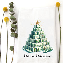 Load image into Gallery viewer, MERRY MAHJ TILE TREE - TEA TOWEL