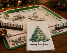 Load image into Gallery viewer, MERRY MAHJ TILE TREE - TEA TOWEL