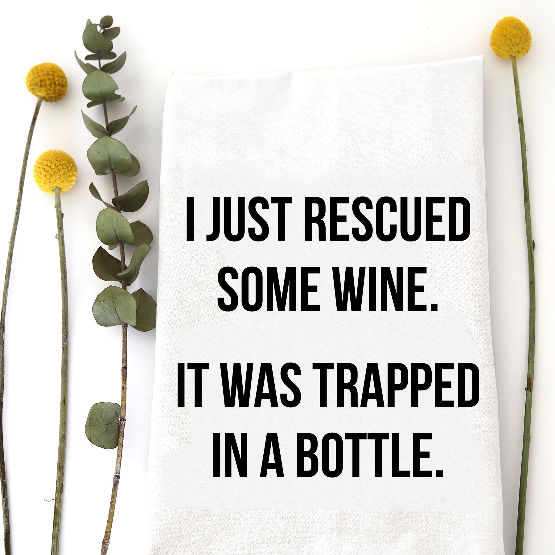 Wildwood Landing Rescued Wine Tea Towel - Thumbnail 2