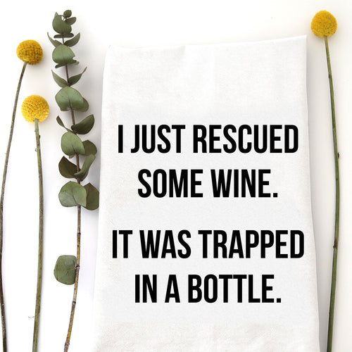 RESCUED WINE - TEA TOWEL