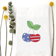 Load image into Gallery viewer, PATRIOTIC CHERRY - TEA TOWEL EMB