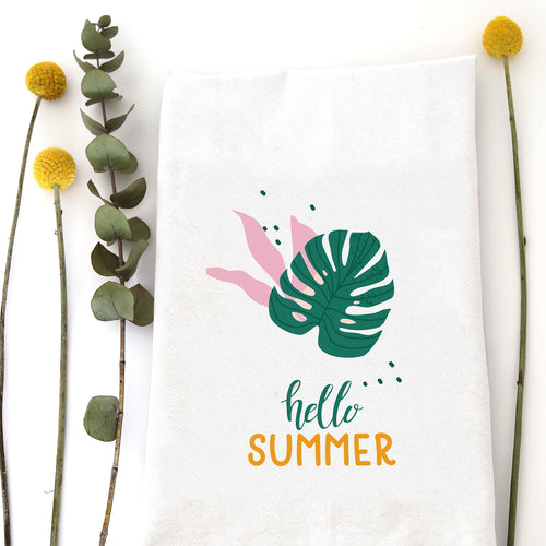 HELLO SUMMER PALM - TEA TOWEL