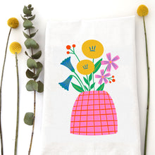 Load image into Gallery viewer, PINK VASE - TEA TOWEL