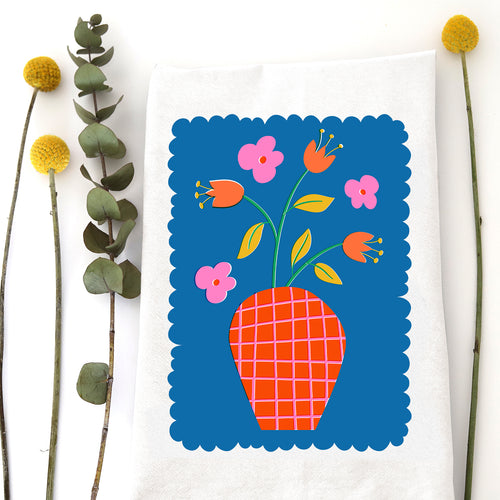 RED VASE - TEA TOWEL