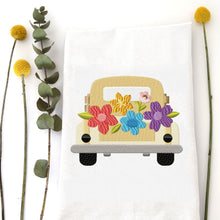 Load image into Gallery viewer, FLOWER TRUCK - TEA TOWEL EMB