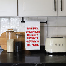 Load image into Gallery viewer, I WISH SANTA - TEA TOWEL