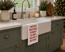 Load image into Gallery viewer, I WISH SANTA - TEA TOWEL