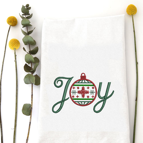 ORNAMENT JOY - TEA TOWEL EMB