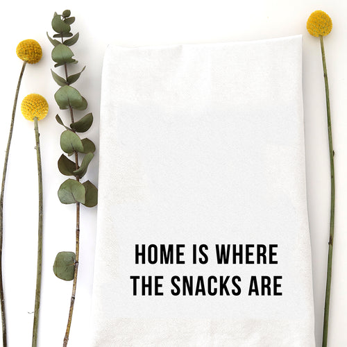 HOME WHERE THE SNACKS ARE - TEA TOWEL