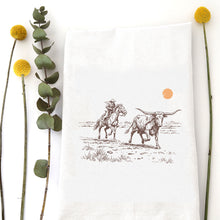 Load image into Gallery viewer, CHASING LONGHORN - TEA TOWEL