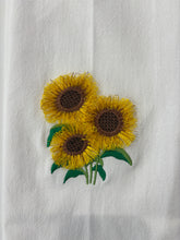 Load image into Gallery viewer, FLUFFY SUNFLOWERS - TEA TOWEL EMB