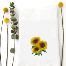 Load image into Gallery viewer, FLUFFY SUNFLOWERS - TEA TOWEL EMB