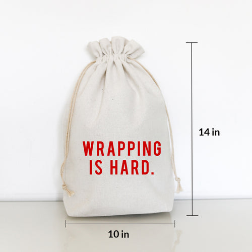 WRAPPING IS HARD (red ink) - MEDIUM GIFT BAG