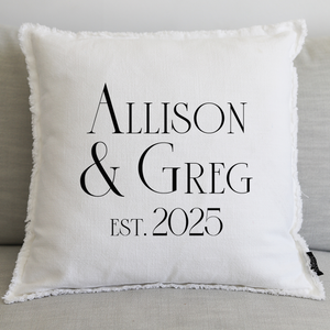 20" PILLOW - BRIDE & GROOM EST (personalize)