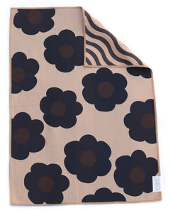 BROWN BLOSSOM MICROFIBER - HAND TOWEL