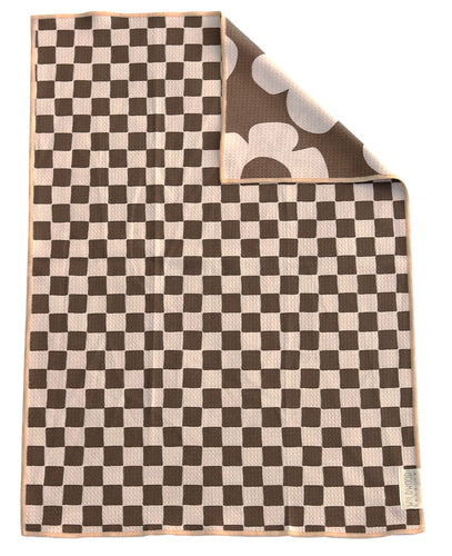 CHECKMATE BROWN MICROFIBER - HAND TOWEL