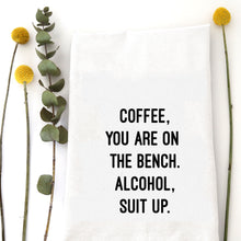 Load image into Gallery viewer, COFFEE ON THE BENCH - TEA TOWEL