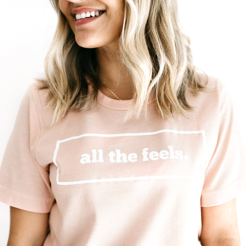 ALL THE FEELS - UNISEX ADULT SHIRT (on pink)