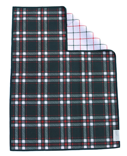 GREEN TARTAN MICROFIBER - HAND TOWEL