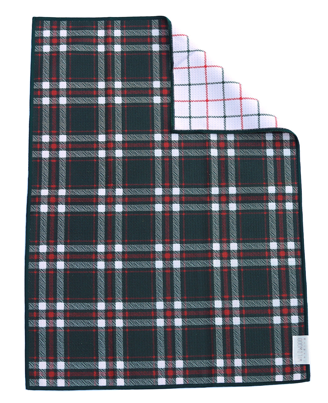 GREEN TARTAN MICROFIBER - HAND TOWEL