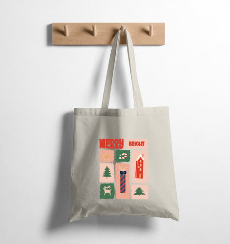 MERRY & BRIGHT STAMPS - TOTE BAG