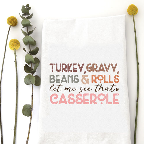 TURKEY GRAVY BEANS ROLLS - TEA TOWEL