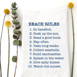 BEACH RULES - TEA TOWEL