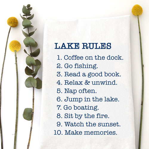 LAKE RULES - TEA TOWEL