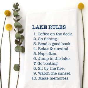 LAKE RULES - TEA TOWEL