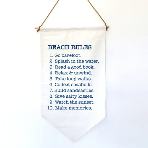 BEACH RULES SMALL BANNER