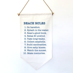 BEACH RULES SMALL BANNER