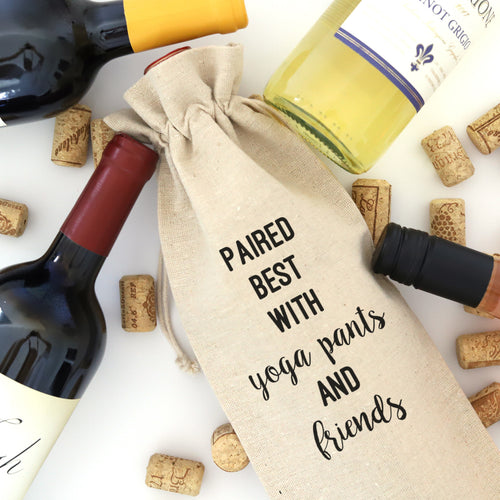 PAIRED BEST WITH FRIENDS WINE BAG